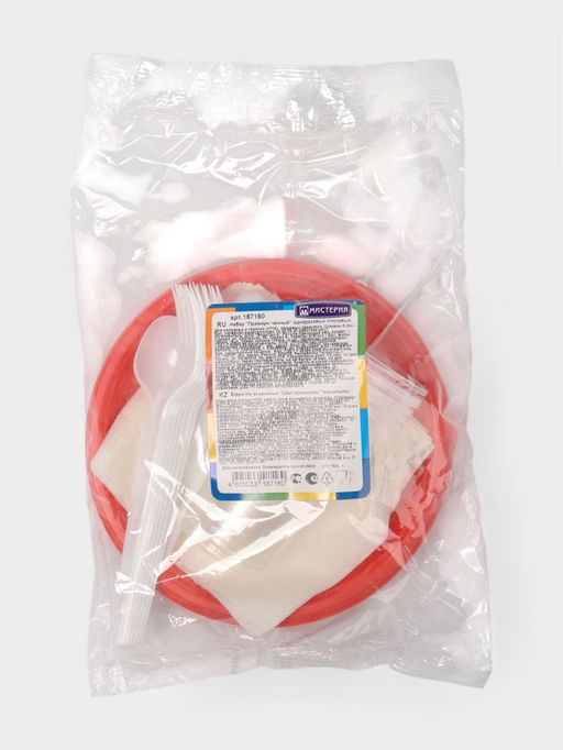 Набор пластиковой одноразовой посуды Мистерия «Премиум», 6 персон, МИКС