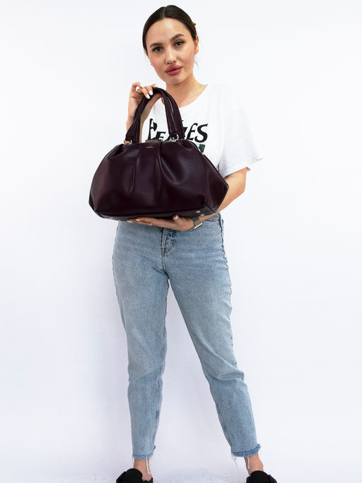 LACCOMA сумка Роза-22-Л815-ежевичный эко кожа хлопок фото 3