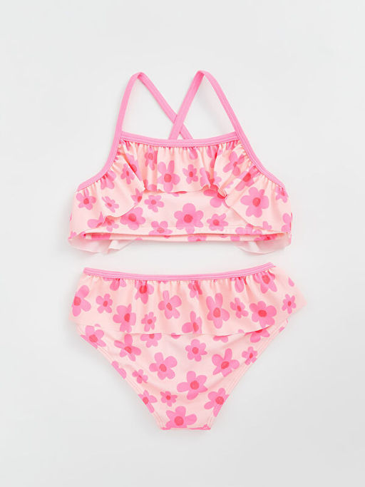 ?i?ekli K?z ?ocuk Bikini Tak?m