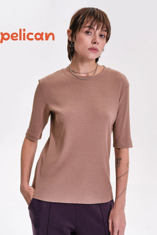 PELICAN, футболка женская, Коричневый