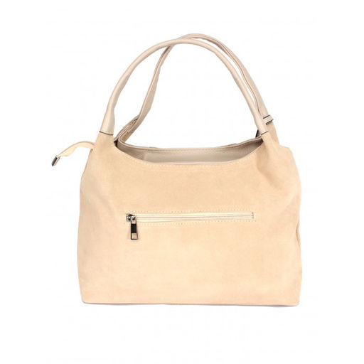 Сумка женская натуральная замша ADEL-177 (отделка ИСК/КОЖА), 1отд+кар/пер, бежевый 263733 - Adelia фото 2