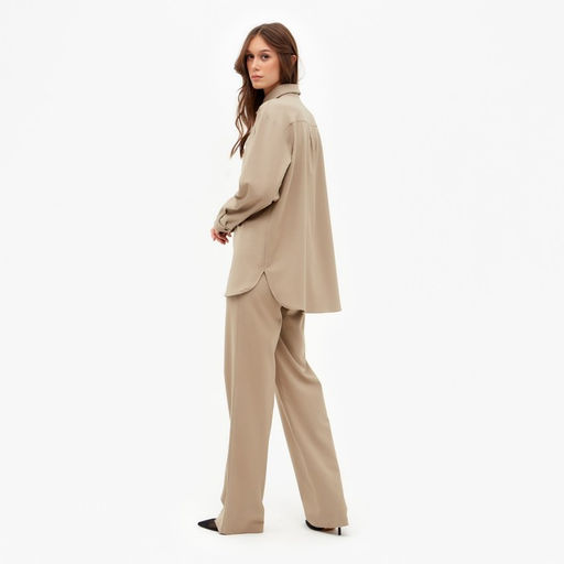 Костюм женский (рубашка, брюки) MINAKU: Casual collection цвет бежевый, размер 44
