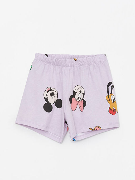 Bisiklet Yaka Minnie Mouse Bask?l? K?sa Kollu K?z ?ocuk ?ortlu Pijama Tak?m? - Waikiki фото 3