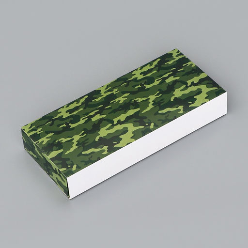 Цена за 3 шт. Коробка складная для 10 конфет 23 Февраля, 9.8?22?3.5 см