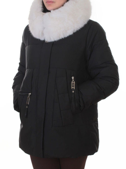 M-M02 BLACK Куртка зимняя женская (200 гр. холлофайбер)