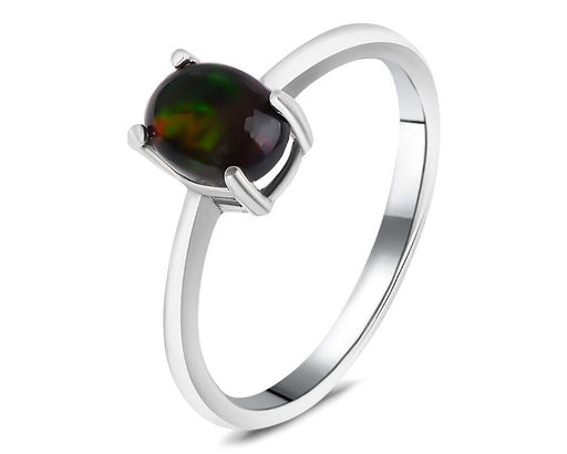 Кольцо, опал нат. черный, SL-RIC78