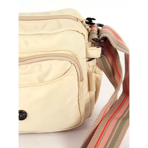 Сумка женская текстиль BoBo-9608-4, 1отд, плечевой ремень, молочный 261598  фото 4