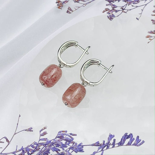 Серьги из Клубничного кварца