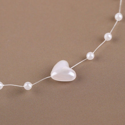 Бусы на леске, Сердца, 3/9 мм, 9 0,5 м, цвет белый - Арт узор фото 2