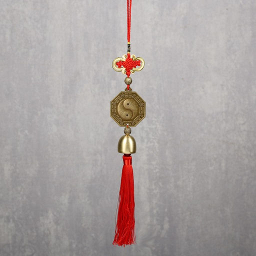 Цена за 2 шт. Колокольчик металл Монета Инь-ян 1 колокол d=2,5 см 35х5,3х2,7 см - Simaland фото 2