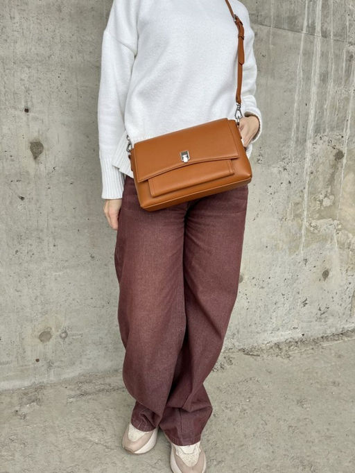 Женская кожаная сумка через плечо 8219 Рыжий - Sergio valentini фото 6