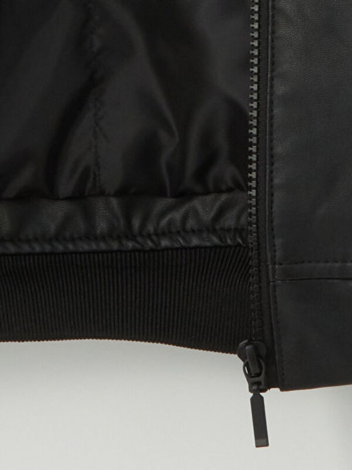 Kolej Yaka Deri G?r?n?ml? Erkek ?ocuk Mont - Waikiki фото 3