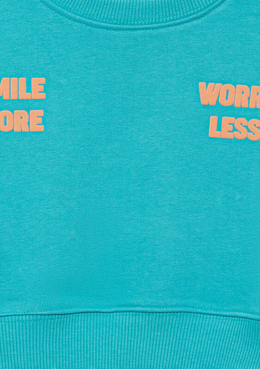 Smile More Bask?l? Yesil Sweatshirt - Mavi фото 5