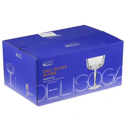 Бокал (креманка) стеклянный Император 240мл, д10см, h14см, на ножке, форма Шале, набор 6шт, в коробке, Делисога (Delisoga) (Китай) - Домашняя мода фото 5