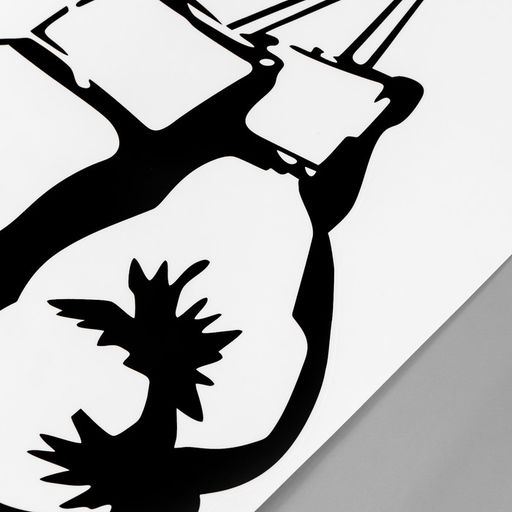 Наклейка пластик интерьерная чёрная "Боксёрские перчатки" 38х57 см