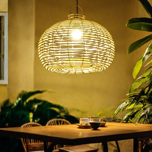 Светильник потолочный из ротанга «Кинта», 1×120 Вт, Е27, 40×40×32 см