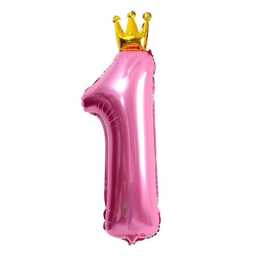 Воздушный шар фольгированный 32" «Цифра 1 с короной»