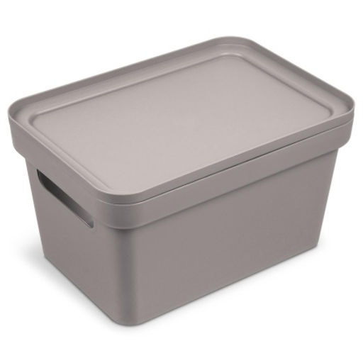 Коробка п/эт. 270х190х150мм "Фортуна" с крышкой (коричнево-серый)