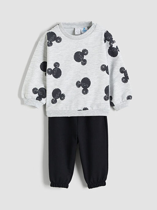 Minnie Mouse Bask?l? Erkek Bebek Sweatshirt ve E?ofman Alt?