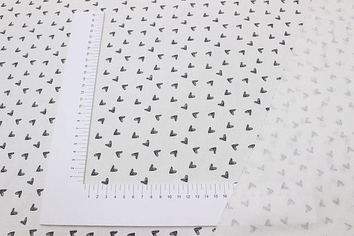 Плательный хлопок Сердечки на белом ш.1.5м, хлопок-100%, 115гр/м.кв - Купава фото 3