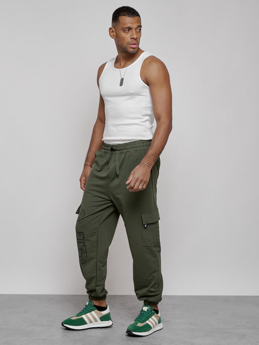 Брюки джоггеры спортивны мужские цвета хаки 12918Kh - Mtforce фото 6