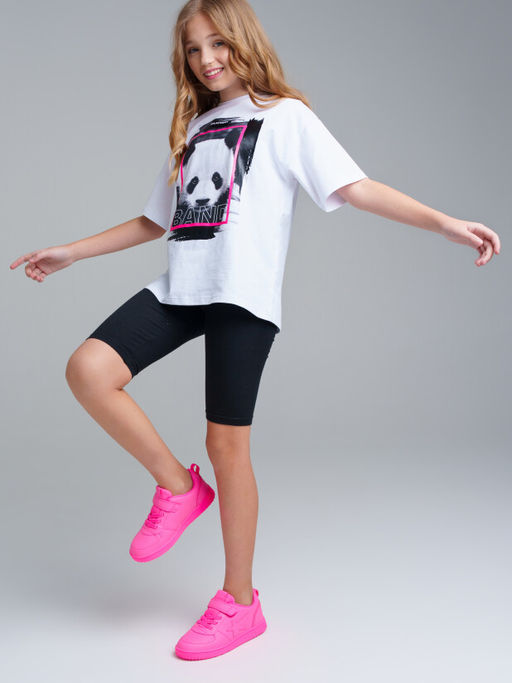 Футболка PlayToday для девочки oversize хлопок с эластаном комбинированная  фото 5