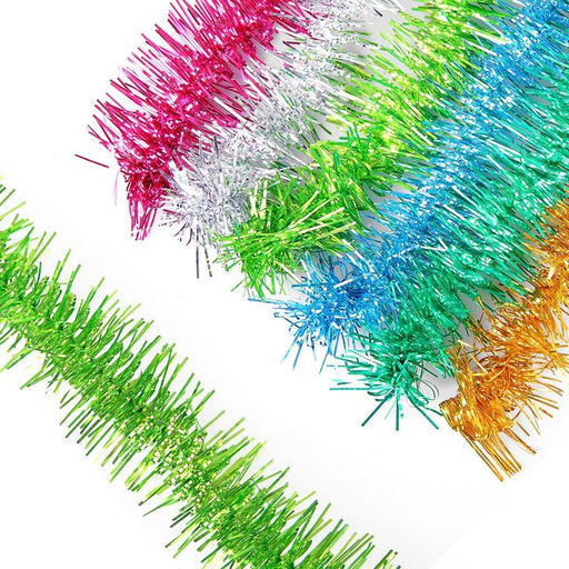 Цена за 10 шт. Мишура новогодняя «Металлическая» цветная, на проволоке, d=5 см, L-200 см, МИКС