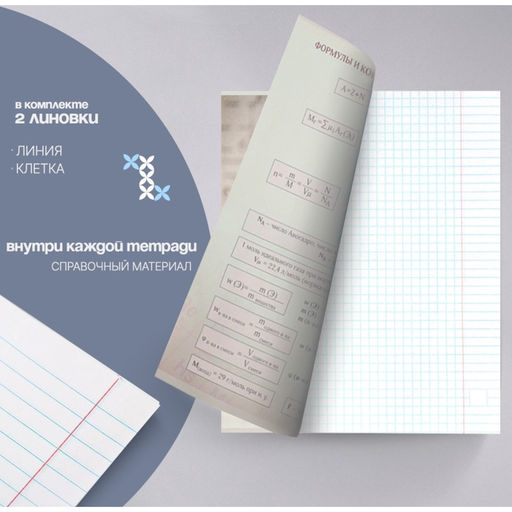 Тетради предметные 48 листов, Calligrata «Чёрное-белое», 10 предметов, серые листы