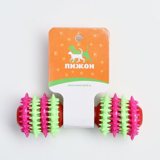 Игрушка жевательная 15,5 х 5,5 см, красная/розовая/зелёная - Пижон фото 4