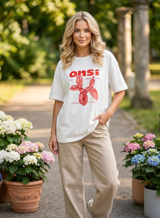 K13534 Футболка OVER SIZE (хлопок) БЕЛЫЙ