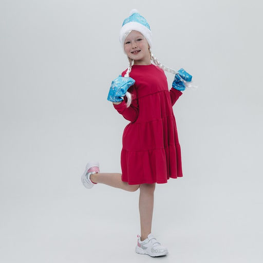 Карнавальный новогодний набор «Волшебная снегурочка»: шапка, варежки, парик с косичками, р. 52-54 см