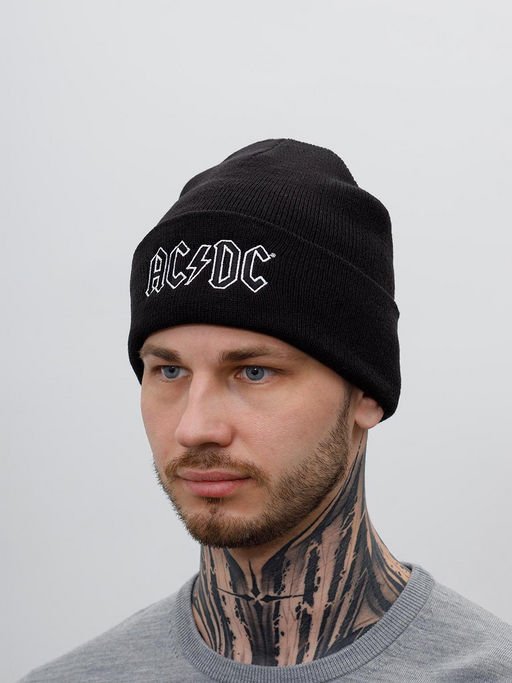 Шапка AMERICAN NEEDLE арт. 21019A-ACDC ACDC Cuffed Knit (черный)  фото 3