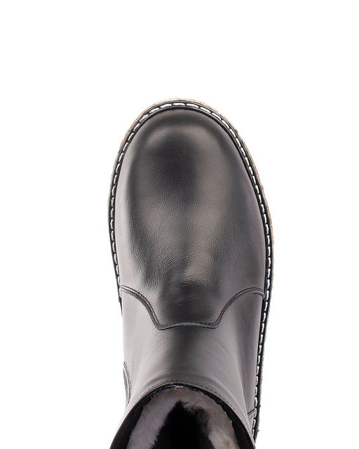 Полусапоги женские на полную ногу, Кожа, овчина, войлок, микропора