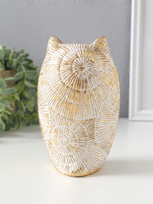 Фигурка полистоун «Филин. Золотые круги», 10×10×15.5 см