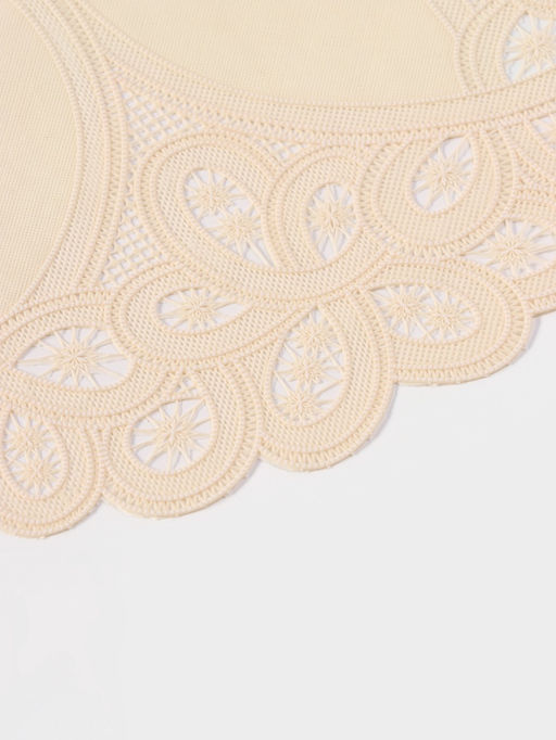 Цена за 12 шт. Салфетка ажурная «Цветок», d=38 см, бежевая