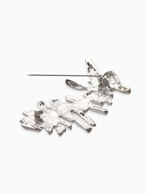 Брошь корейский стиль "Столоктиты" цвет серебро