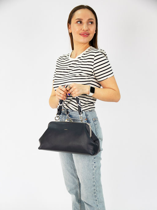 LACCOMA сумка Паола-22-Л815-серо-синий эко кожа хлопок  фото 6