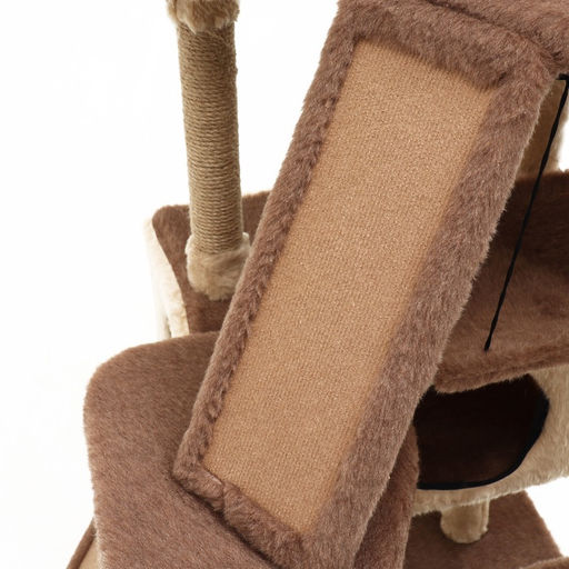 Комплекс для кошек, 77×90×163 см, разборный, с когтеточкой, 8 уровней, бежевый