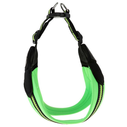 Шлейка супермягкая со светоотражающей прошивкой, обхват 48-54 см, зелёная - Пижон фото 4