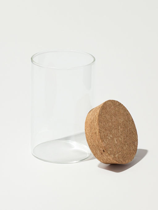 Банка для хранения, стеклянная, с крышкой пробкой, d=6.5×10×6.5 см, прозрачная