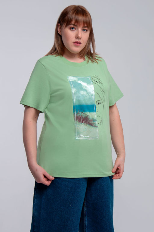 Арт. 31105 Футболка женская 50-58 (5 шт) Цвет:салатовый - Калинка фото 12