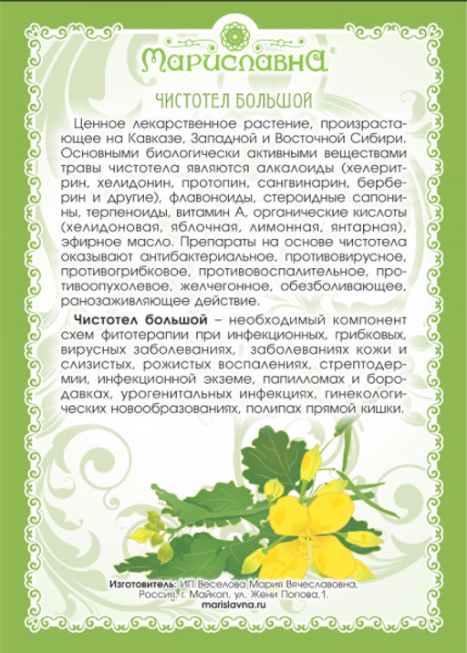 2 шт. Чистотел большой (трава) - Мариславна фото 2