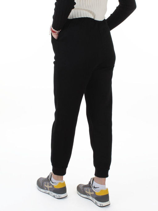 2830 BLACK Брюки спортивные утепленные женские (85% хлопок, 10% полиэстер, 5% спандекс)