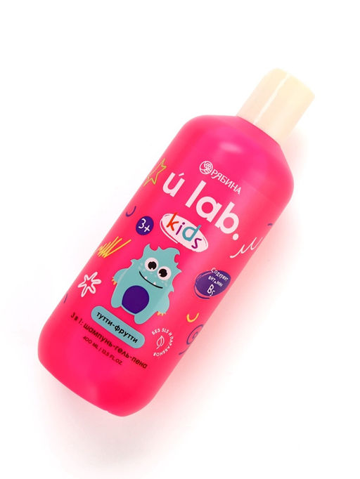 Детский шампунь-гель-пена 3в1 «Монстрики», 400 мл, аромат тутти-фрутти, ULAB