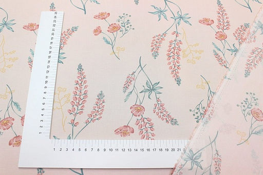 Штапель Луговой дуэт цв.нежно-розовый жемчуг, ш.1.45м, вискоза-100%, 100гр/м.кв - Купава фото 5