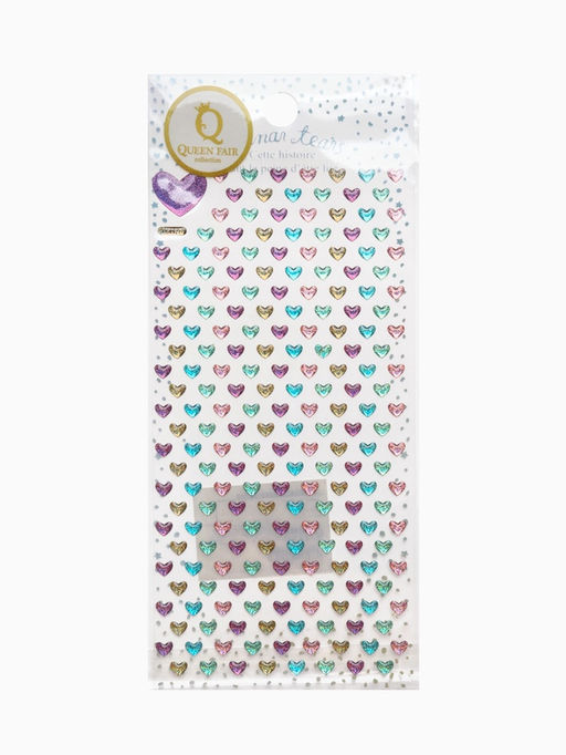 Серьги наклейки детские, пластик, любовь, сердечки, цветные