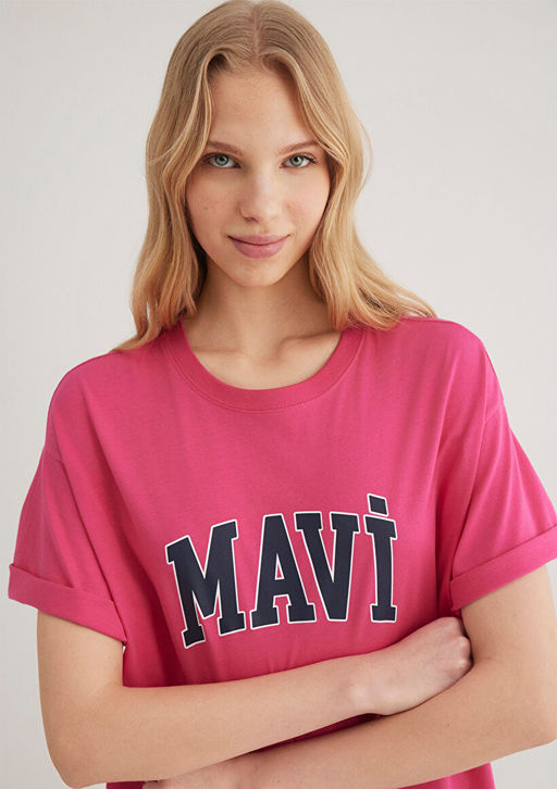 Mavi Logo Bask?l? Pembe Tisort  фото 2