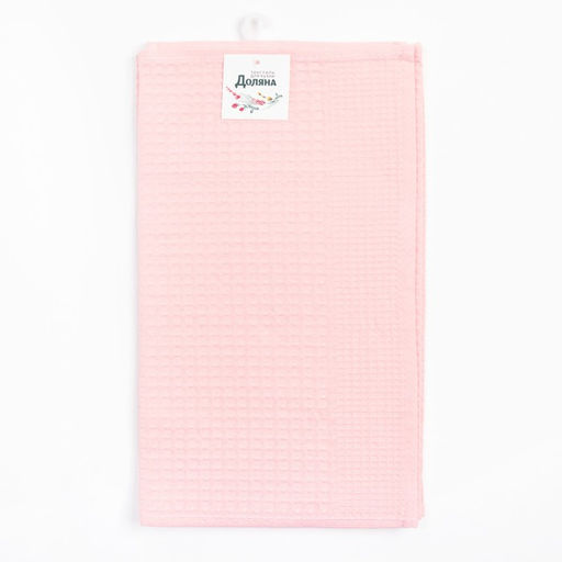 Набор кухонных полотенец Доляна, цвет розовый, 35х60см-2шт, 100% хл, вафля, 220 гр/м2  фото 5