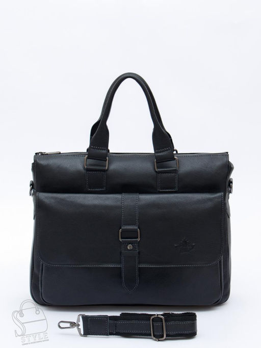 Портфель мужской кожаный 0066Z black Zinimsk