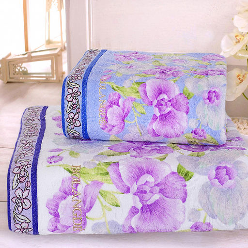 "Япония-2030" Полотенце махровое 50х90см, плотность 300гр/м2, 100% хлопок, "Орхидея светлая", белый, Bolangde (Китай)